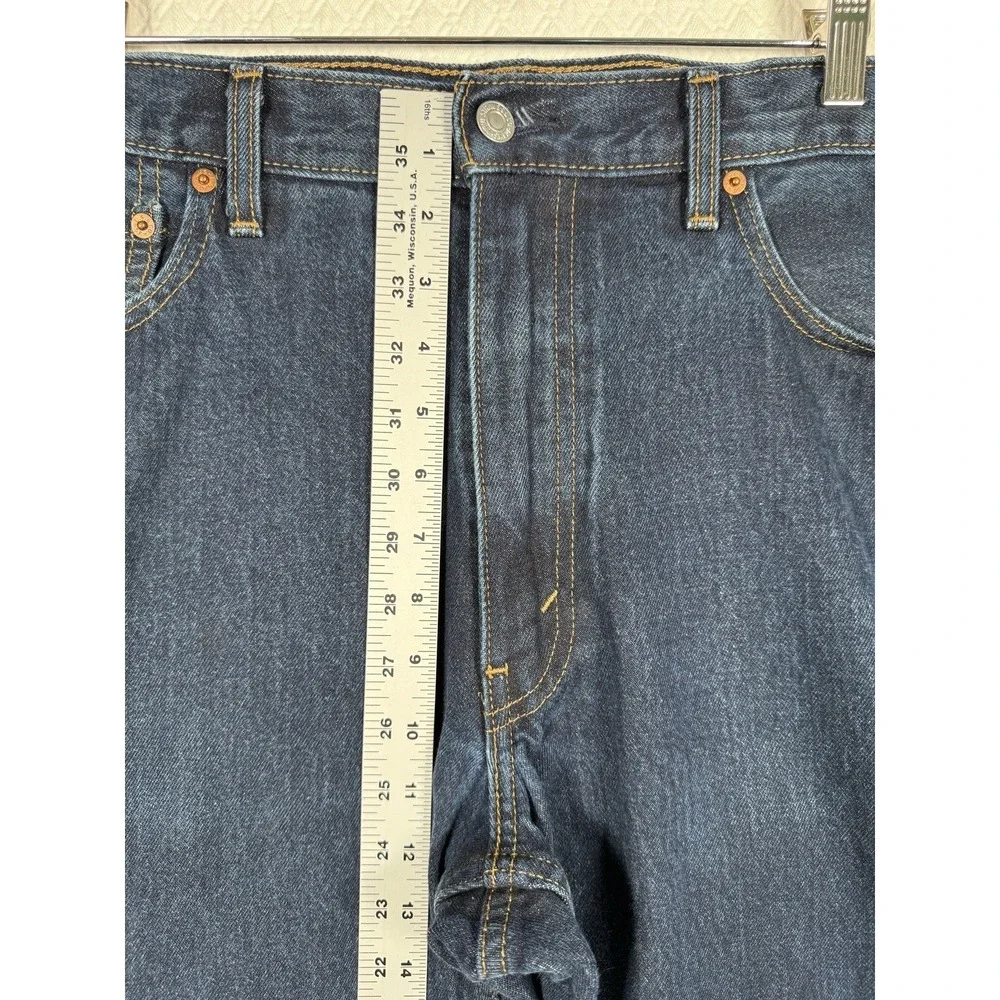 Levi's 550 Mens Fits 38x32 Blue Dark Wash Relaxed Fit Straight‎ Leg Denim Jeans